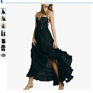 Womens Summer Boho Sexy Backless Long Dresses